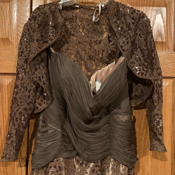 Elegant Size 14 brown Jovani dress - Picture 2 of 5